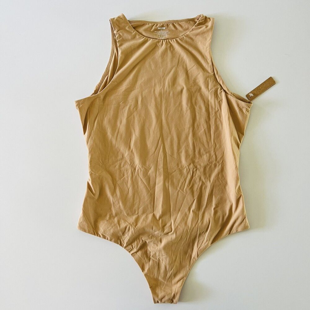 SKIMS Ochre Tan Beige Fits Everybody High Neck Bodysuit - XL